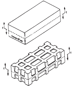 Reinforcing ribs added for a rotational molding part