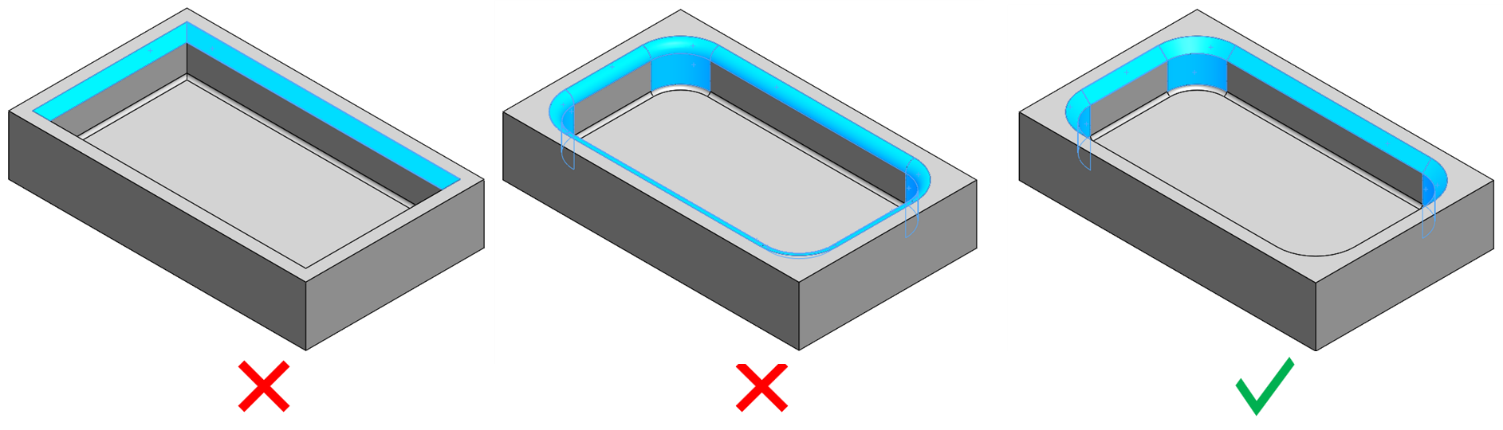 Avoid fillets on outside edges