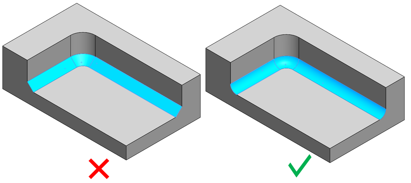 Bottom fillets in a pocket